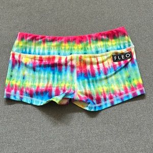 Fleo rainbow tie dye shorts
